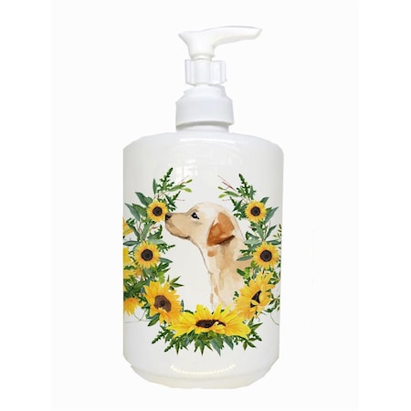 Carolines Treasures Yellow Labrador No.2 Ceramic Soap Dispenser CK2935SOAP
